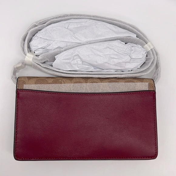 Coach Anna Foldover Clutch Crossbody Signature Canvas Horse And Carriage Print - Picture 2 of 16